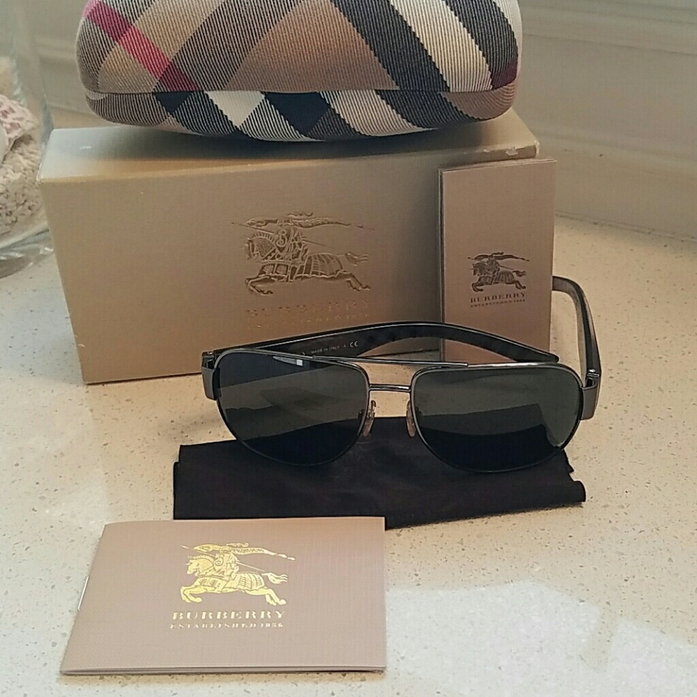 Burberry Aviator Sunglasses with Classic Check